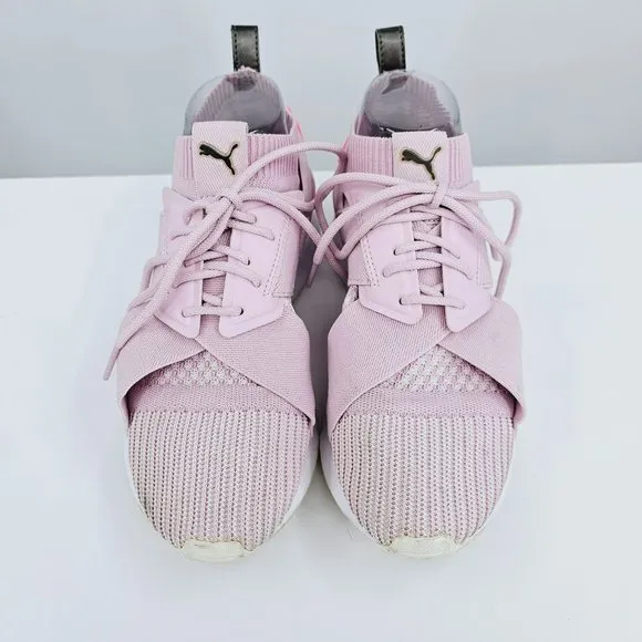 Puma Womens Muse Evoknit Lace Up Sneakers 7 Winsome Orchid Stretch Sock Athletic