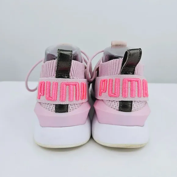 Puma Womens Muse Evoknit Lace Up Sneakers 7 Winsome Orchid Stretch Sock Athletic