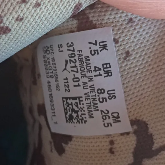 Puma X Melo Khaki Camo And Orange Sneakers