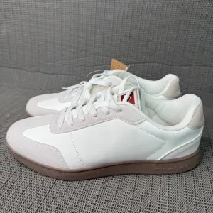 Quiksilver Torrance Mens Size 10 White &amp; Beige Leather and Suede Sneakers