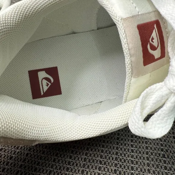 Quiksilver Torrance Mens Size 10 White &amp; Beige Leather and Suede Sneakers