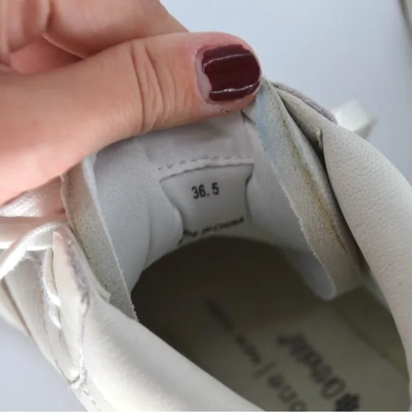 Rag &amp; Bone Retro Court Mid Sneakers Goat Nubuck Leather Cream Grey Women's 36.5