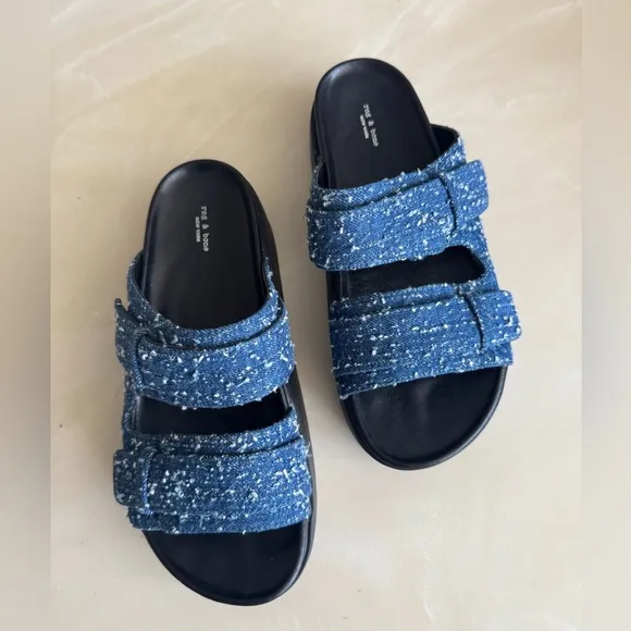 Rag and Bone Geo platform denim slides