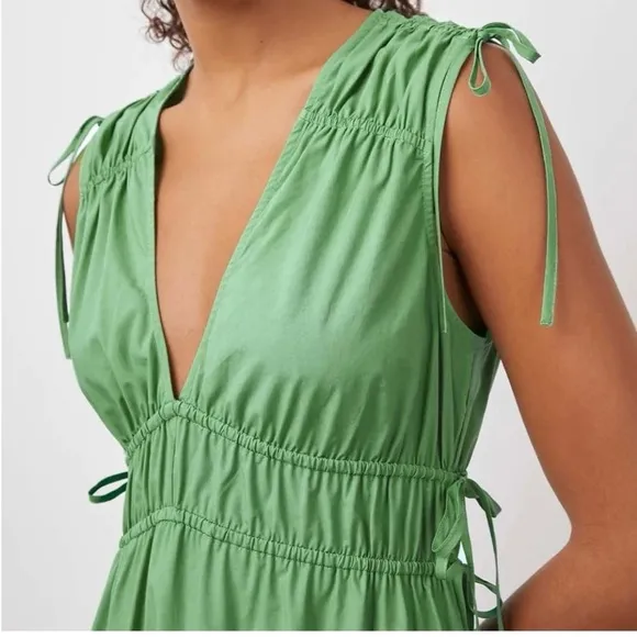Rails Green Organic Cotton Constitine Self Tie Midi Dress Size Small