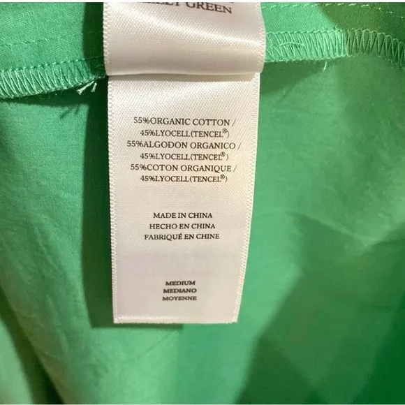 Rails Green Organic Cotton Constitine Self Tie Midi Dress Size Small