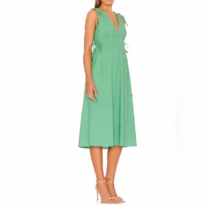 Rails Green Organic Cotton Constitine Self Tie Midi Dress Size Small
