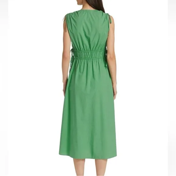 Rails Green Organic Cotton Constitine Self Tie Midi Dress Size Small