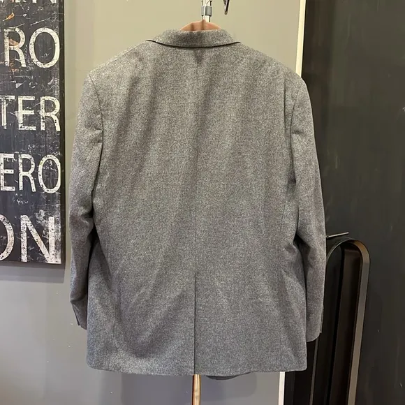 📕Ralph Lauren cashmere silk sports coat gray single breasted 46 Long