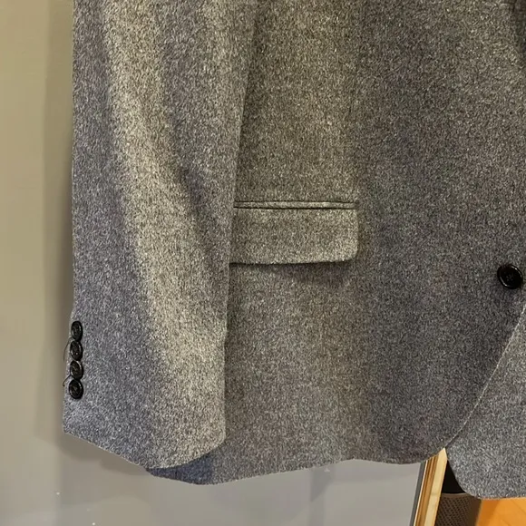 📕Ralph Lauren cashmere silk sports coat gray single breasted 46 Long
