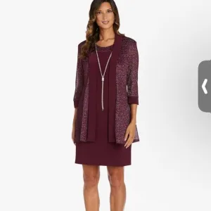 R&amp;M Richards Women's Two Piece Metallic Rib Jacket Dress size 12