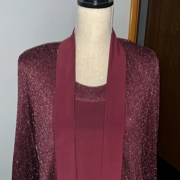 R&amp;M Richards Women's Two Piece Metallic Rib Jacket Dress size 12