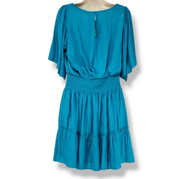 Ramy Brook Kit Square Neck Mini Dress in Petro Size M NWT