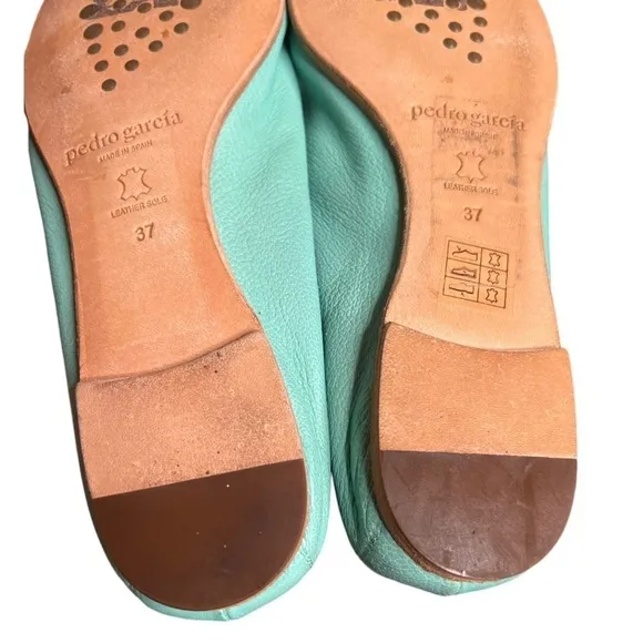 Rare ▶️ Pedro Garcia ◀️ Tiffany Blue Soft Leather Ballet Flats Size