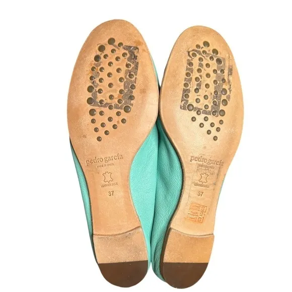 Rare ▶️ Pedro Garcia ◀️ Tiffany Blue Soft Leather Ballet Flats Size
