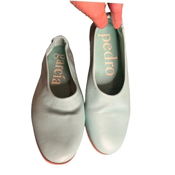 Rare ▶️ Pedro Garcia ◀️ Tiffany Blue Soft Leather Ballet Flats Size