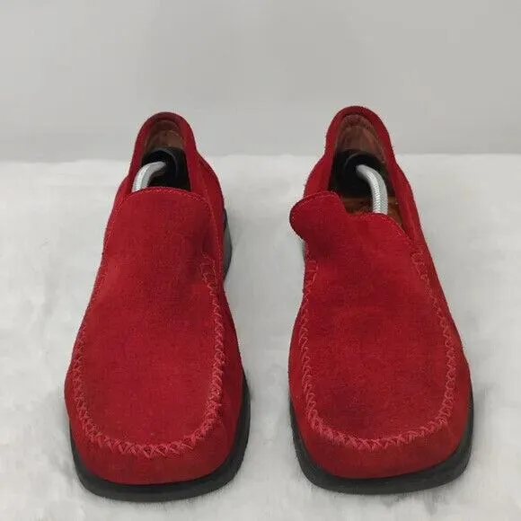 Red Suede Loafer Loafers sz 8