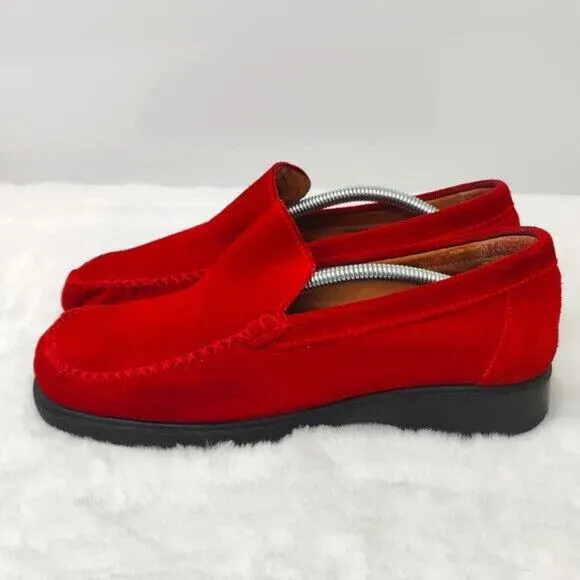 Red Suede Loafer Loafers sz 8