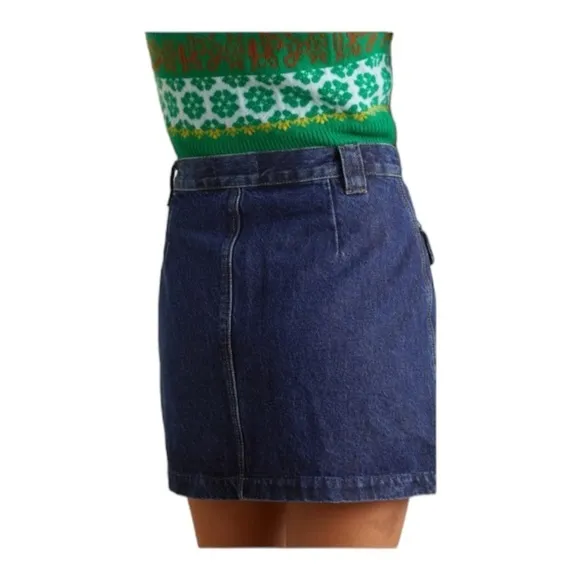RE/DONE 70s denim mini skirt Size L NWT