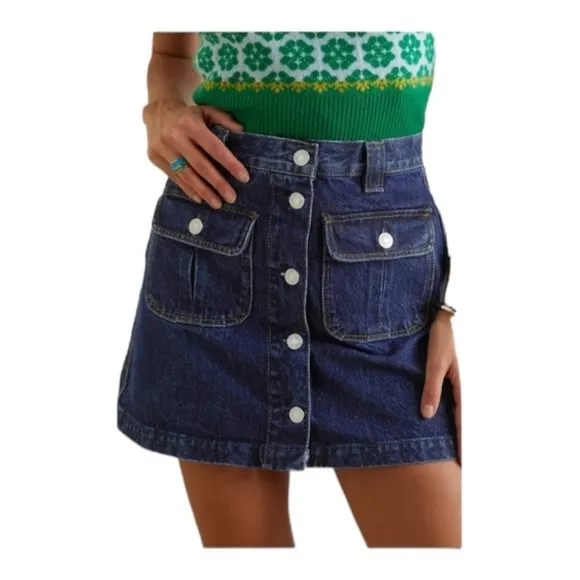 RE/DONE 70s denim mini skirt Size L NWT