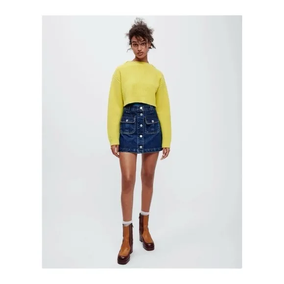 RE/DONE 70s denim mini skirt Size L NWT