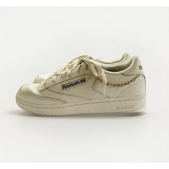 Reebok Classic Club C 85 Women’s Sneakers Size 10, Chalk/Mahogany/Gold (ID7647)