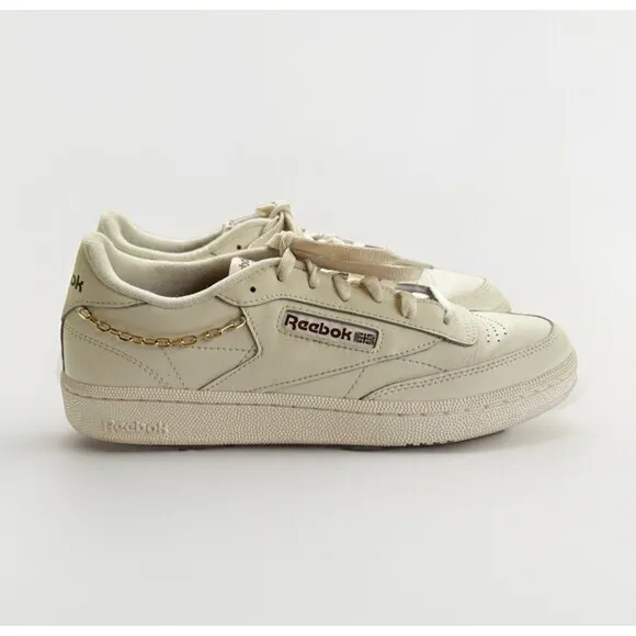 Reebok Classic Club C 85 Women’s Sneakers Size 10, Chalk/Mahogany/Gold (ID7647)