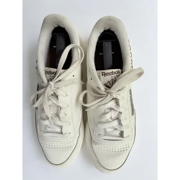Reebok Classic Club C 85 Women’s Sneakers Size 10, Chalk/Mahogany/Gold (ID7647)