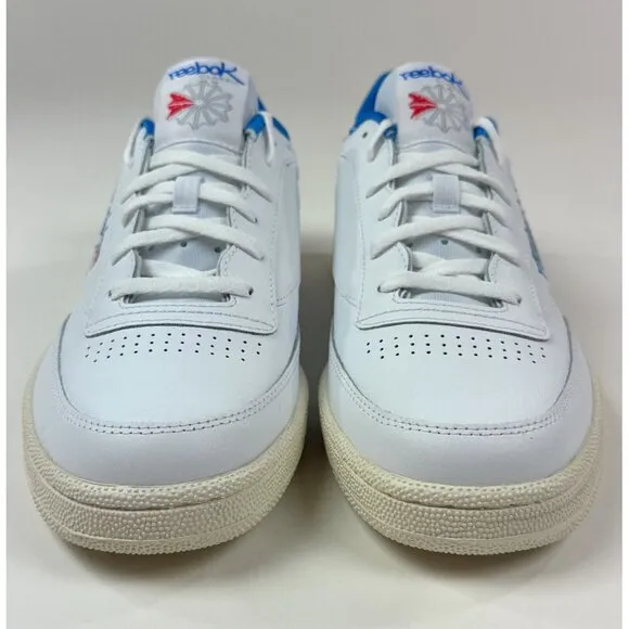 Reebok Club C 85 Graffiti Pack Mens 10 White Kinetic Blue Tennis Shoe Sneakers