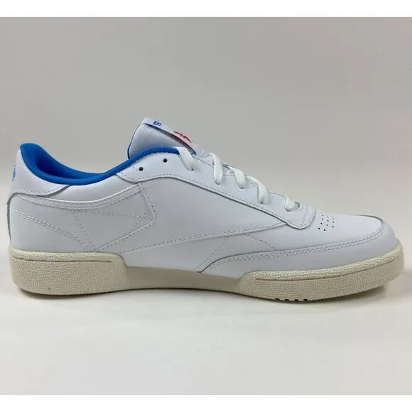 Reebok Club C 85 Graffiti Pack Mens 10 White Kinetic Blue Tennis Shoe Sneakers