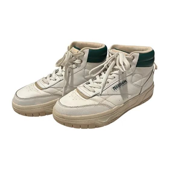 Reebok Tech T Geo High Tops Green Tan Mens 7 Women’s 8.5 Sneakers
