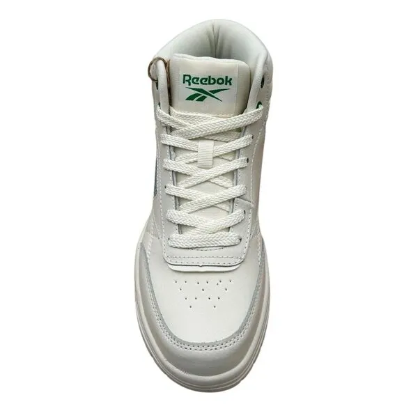 Reebok Womens Tech Geo Leather Sneakers Chalk-Green Size 7.5 Ortholite High Top
