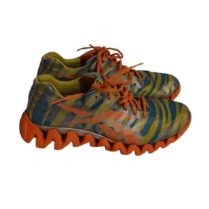 Reebok Zig Tech Shark Colorful Green Orange Sole Men's Sneakers Size 8.5