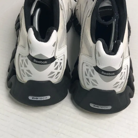 Reebok Zig Tech Sonic Mens Size 6.5 White Black Athletic Shoes Sneakers