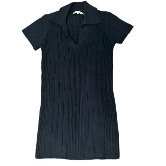 Reformation Janine Cotton Knit Short Sleeve Casual Sweater Mini Dress Size Small