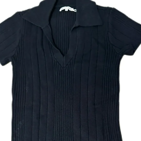 Reformation Janine Cotton Knit Short Sleeve Casual Sweater Mini Dress Size Small