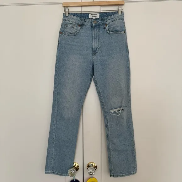 Reformation Liza High Rise Straight Crop Jeans in Montego Wash Size 27