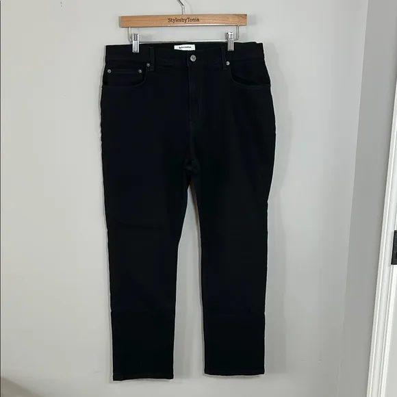 REFORMATION Liza High Straight Jean Black Organic Cotton Sz 14