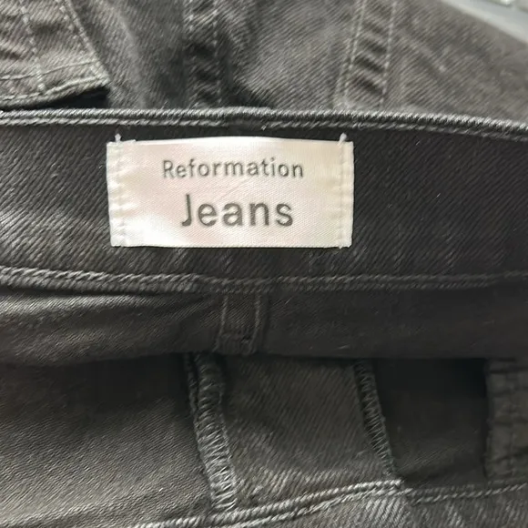 REFORMATION Liza High Straight Jean Black Organic Cotton Sz 14
