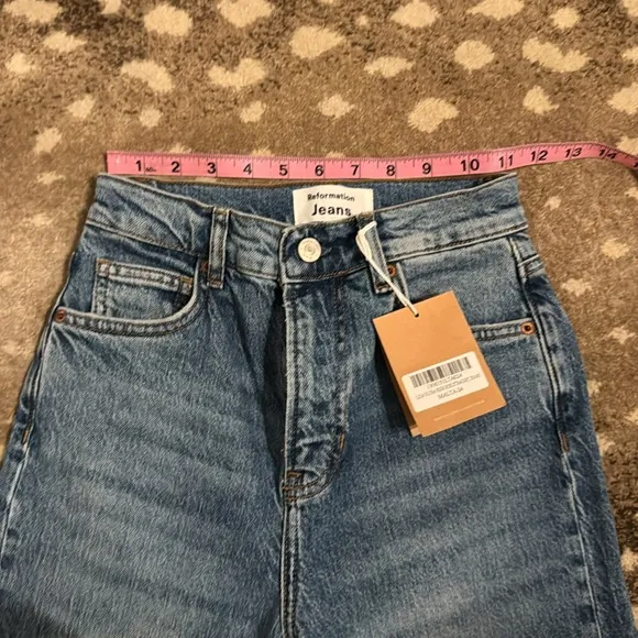 Reformation Liza Ultra High Rise Straight Jeans Malta 24 NWT