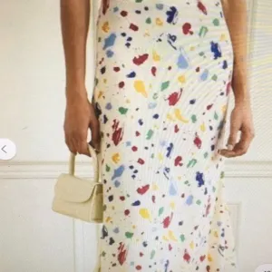 REFORMATION/“BEA”CREAMwWATERCOLOR PRINT MIDI SKIRT/NEW