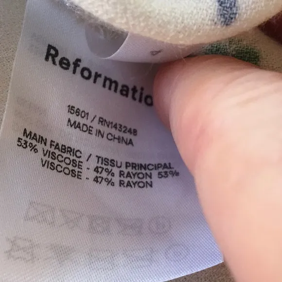 REFORMATION/“BEA”CREAMwWATERCOLOR PRINT MIDI SKIRT/NEW