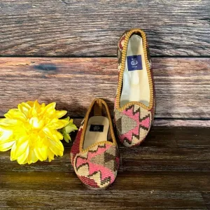 Res Ipsa Kilim loafers in Pink &amp; Burgundy Aztec Print!