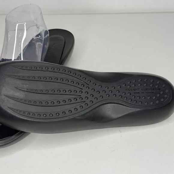 Robert Clergerie Shoes Womens Size 11 Black Suede Leather Slides Made in France