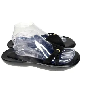 Robert Clergerie Shoes Womens Size 11 Black Suede Leather Slides Made in France