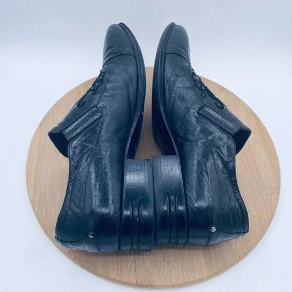 Roberto Botticelli Shoes Mens 10 43 Black Leather Loafers Italy