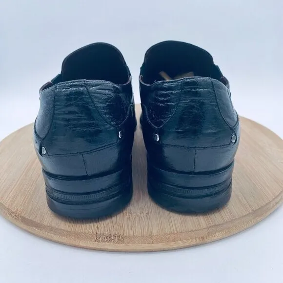 Roberto Botticelli Shoes Mens 10 43 Black Leather Loafers Italy