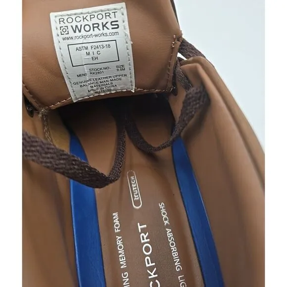 ROCKPORT PRESTIGE POINT WORK BOOT‎ Steel Toe Men's 9.5