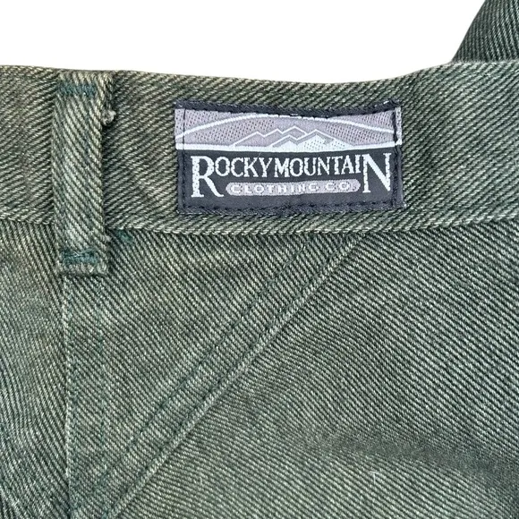 Rocky Mountain Jeans 28 Vintage Forest Green Tall Made In USA 90's Straight Leg