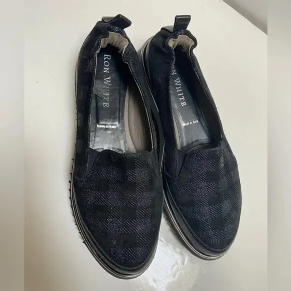 Ron White Naverina Tartan Slip-On Loafers  Sz 37.5/ usa sz 7