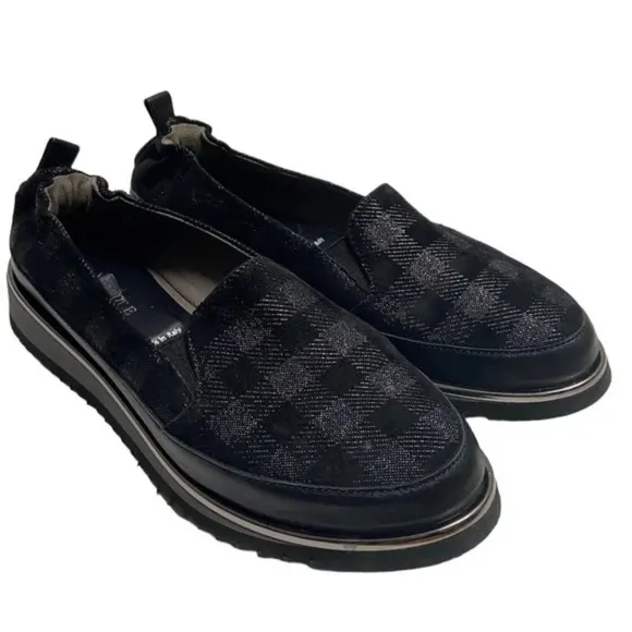 Ron White Naverina Tartan Slip-On Loafers  Sz 37.5/ usa sz 7